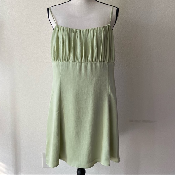 Lulu’s Light Green Satin Mini Dress - Picture 3 of 5